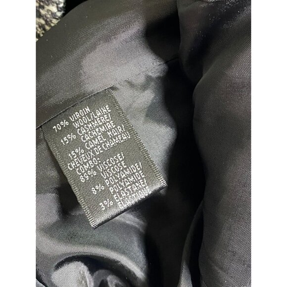 Lafayette 148 New York Wool Cashmere Camel Hair Tweed Jacket Size 12 Gray Black - Picture 7 of 16
